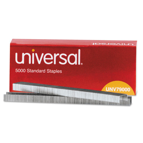 Universal Standard Chisel Point Staples, 0.25" Leg, 0.5" Crown, Steel, 5,000/Box