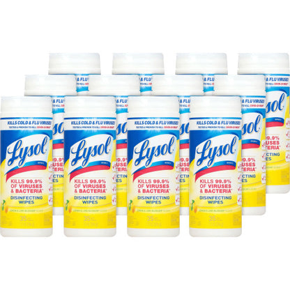 Lysol® Disinfecting Wipes, Lemon & Lime, 12 Canisters