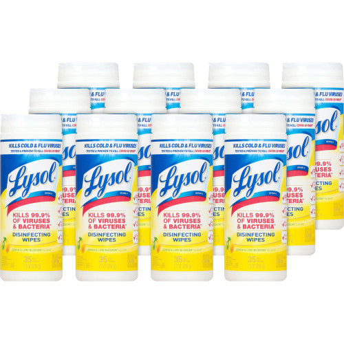 Lysol® Disinfecting Wipes, Lemon & Lime, 12 Canisters