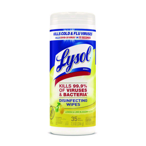 Lysol® Disinfecting Wipes, Lemon & Lime, 12 Canisters