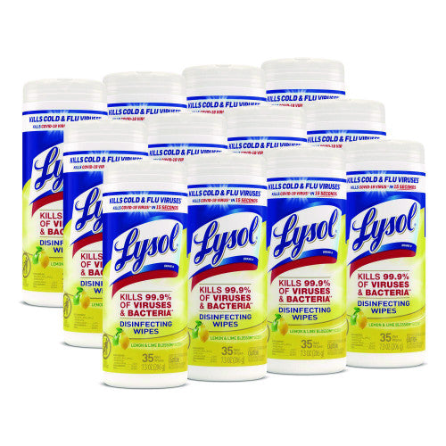 Lysol® Disinfecting Wipes, Lemon & Lime, 12 Canisters