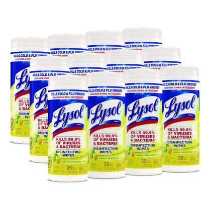 Lysol® Disinfecting Wipes, Lemon & Lime, 12 Canisters